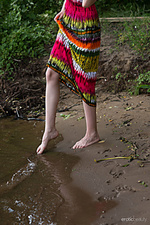 Presenting vialika newcomer vialika dips in the river baring her petite body.